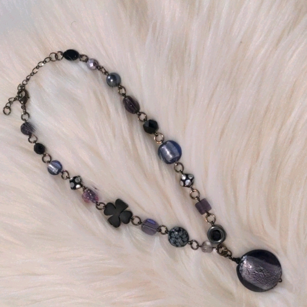 Purple stone necklace